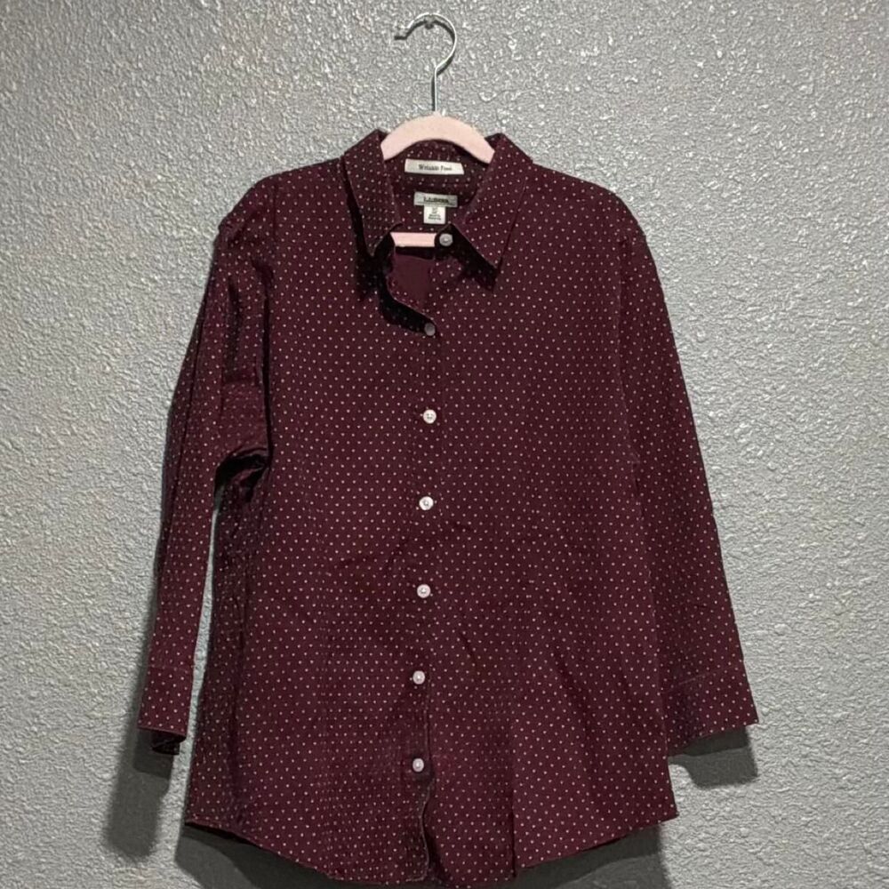 Llbean Women's Burgundy and Red Polo-shirts